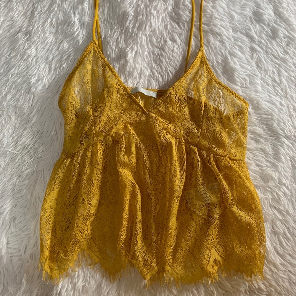 Yellow lace top